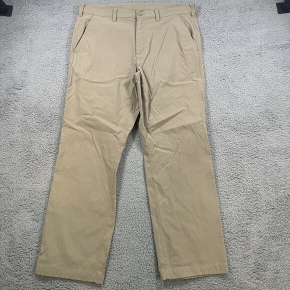 Eddie Bauer Tech Pants Mens 36x29 Beige Lightweight Performance Stretch Hiking - Picture 1 of 11